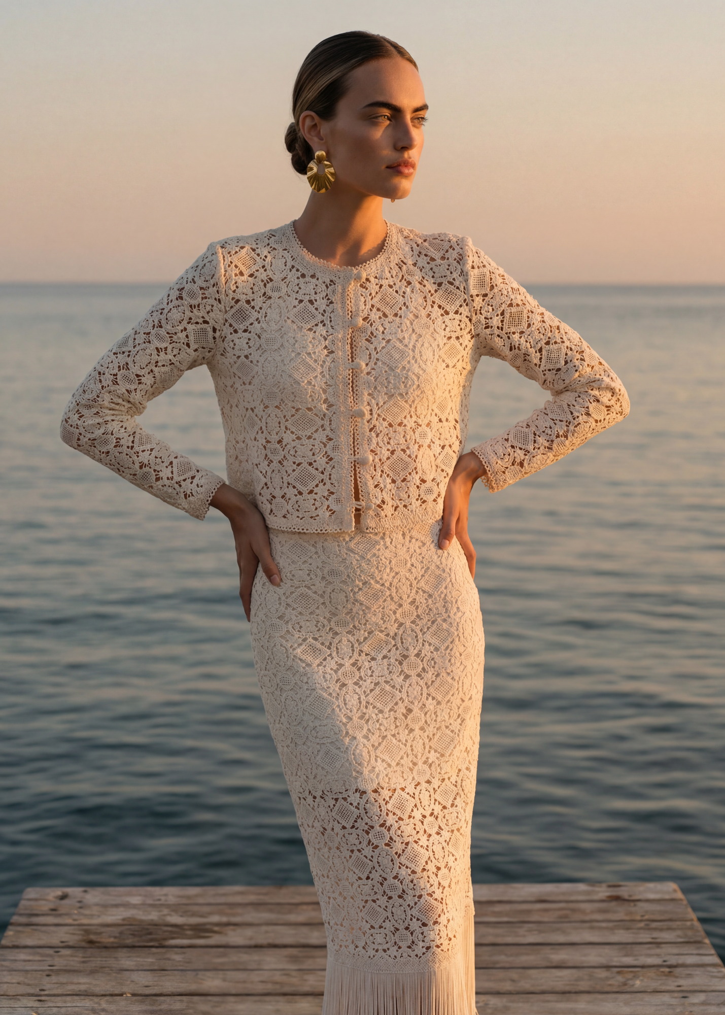Kayseri Crochet Cardigan | Ceramic