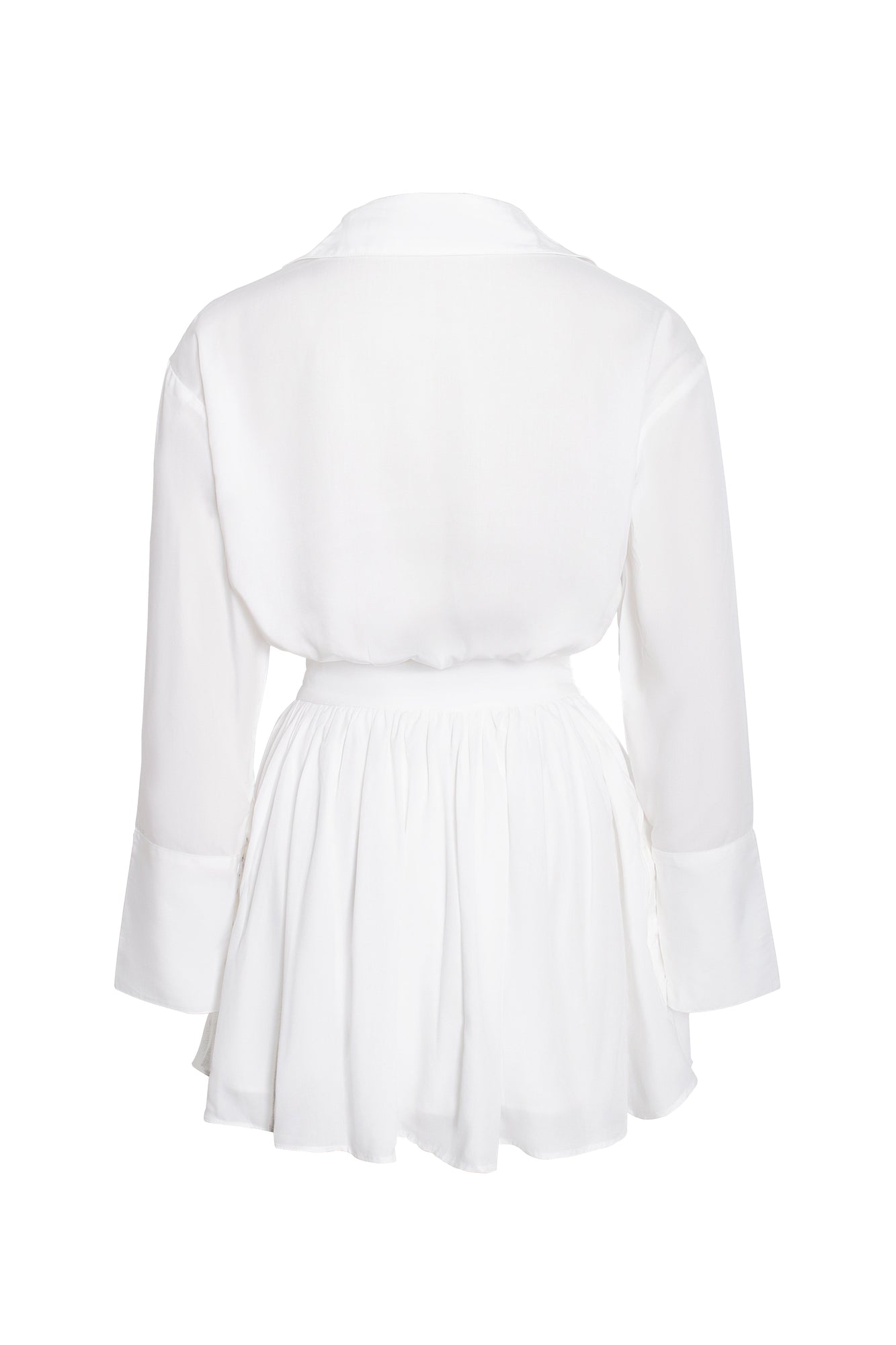 Jamila Lyocell Embroidered Shirt Mini Dress | White