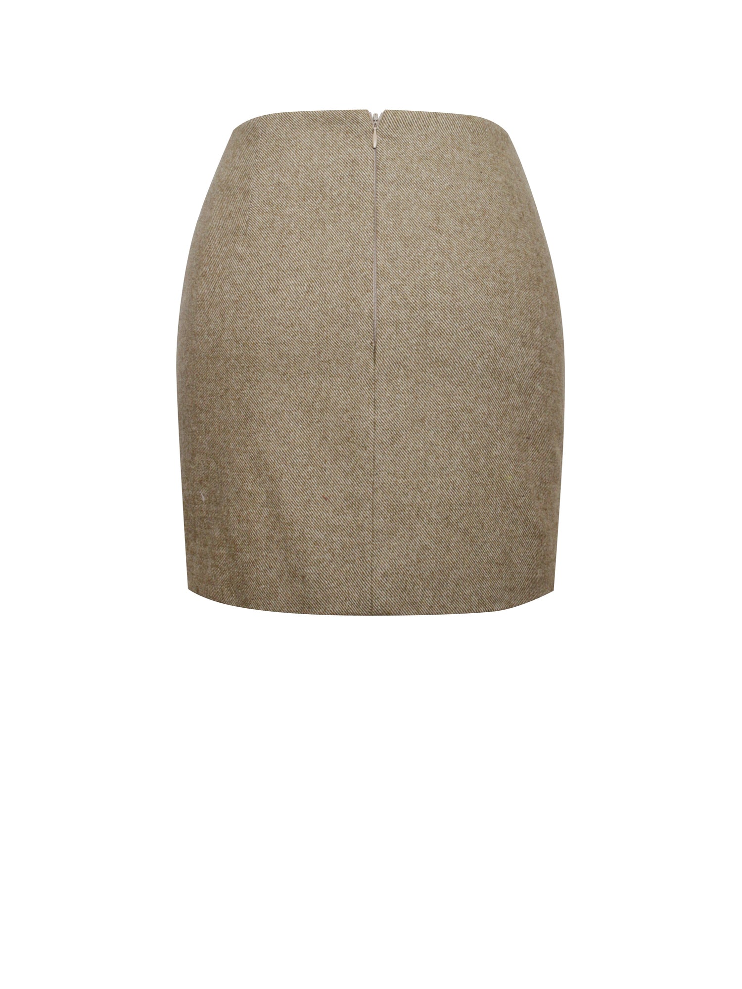 Braylee Vintage Bodycon Twill Wool Blend Mini Skirt | Sage Green