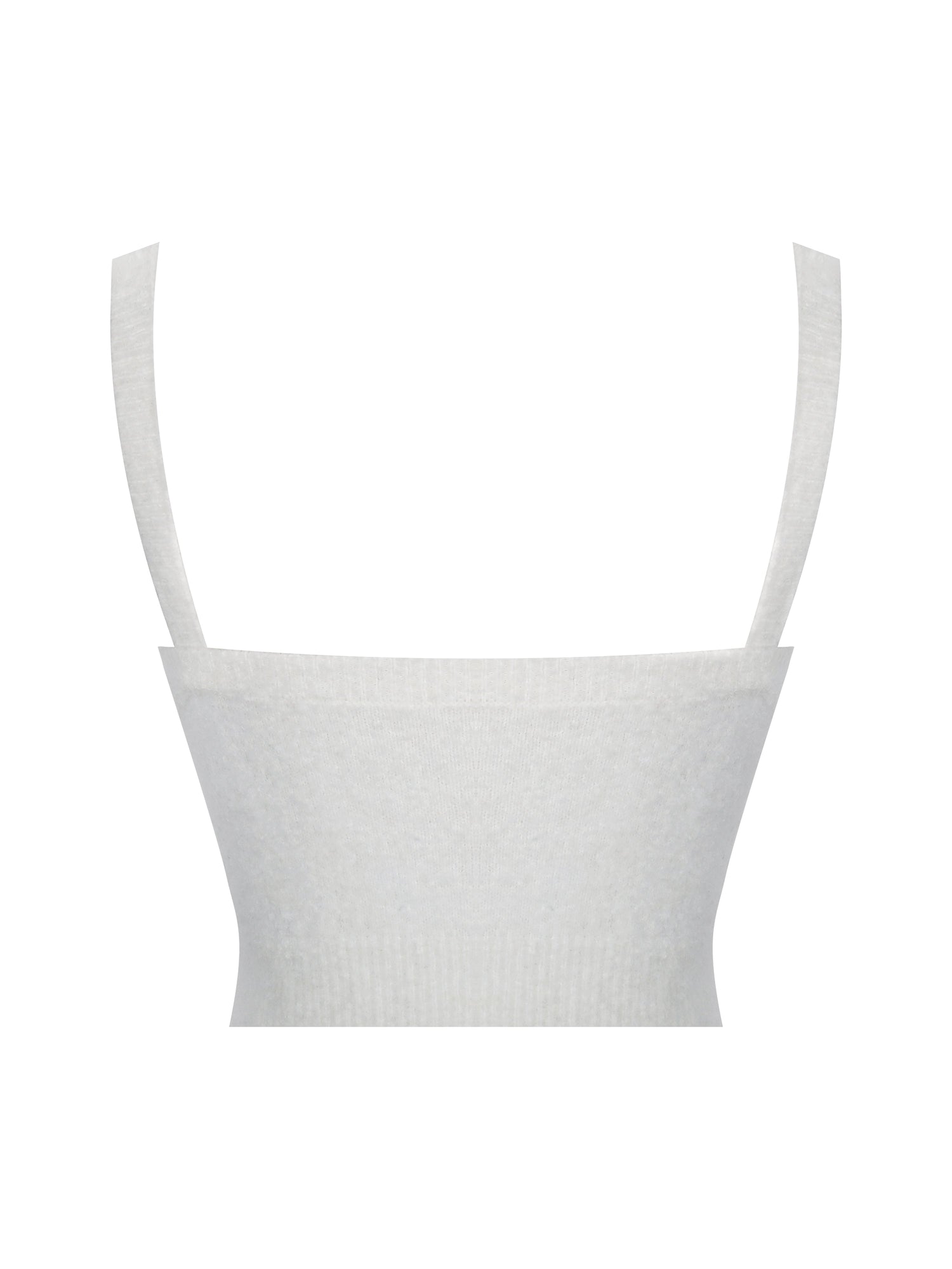 Selene Wool-Blend Ribbed Knit V-Neck Top | White