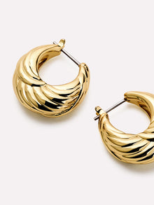 14K Gold Plated Botanica Braided Statement Hoop Earrings For Women Ana Luisa Tymie