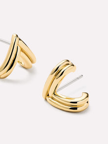 14K Gold Plated Botanica Triangle Braided Statement Oversized Stud Earrings For Women Ana Luisa Karessa