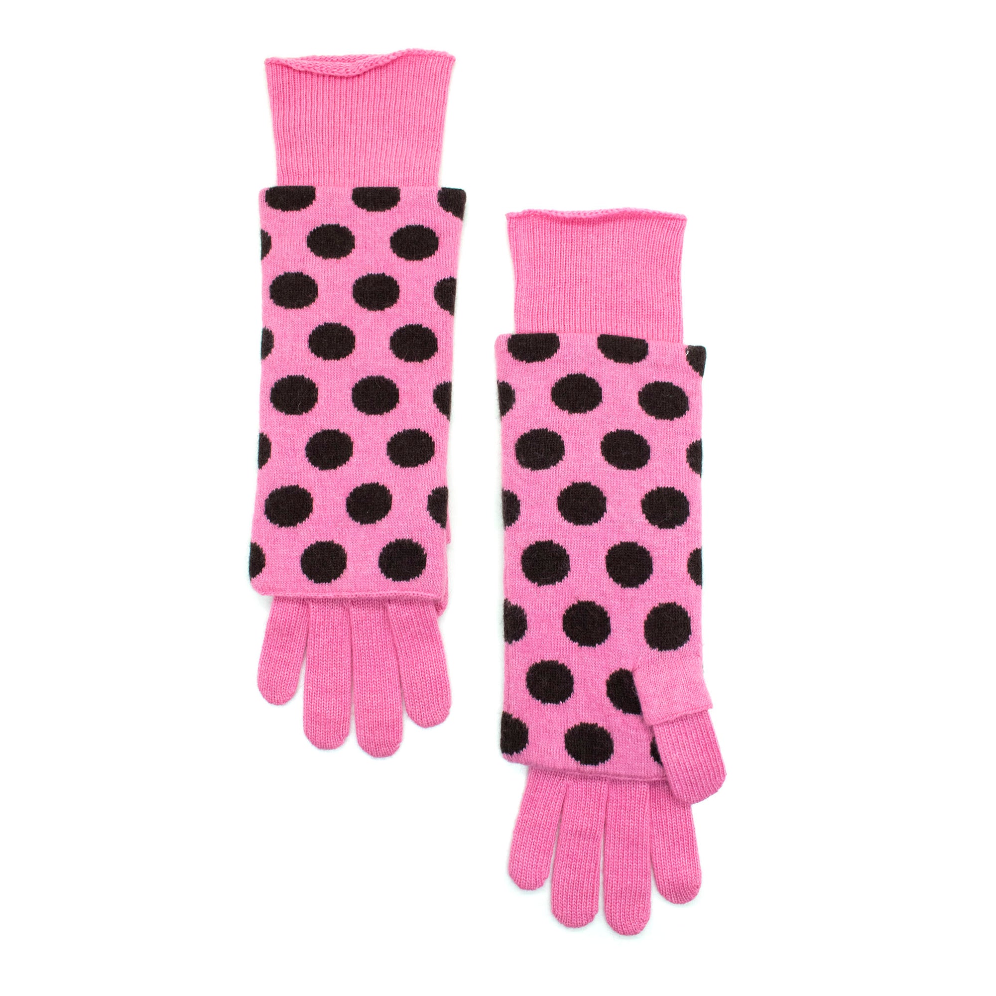 Womens | Polka Dots Design Gloves | Flamingo/Moro