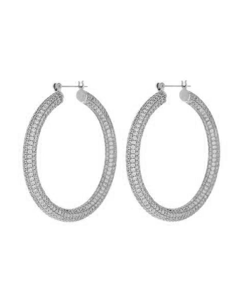 Pave Amalfi Hoops - Silver | Plated Silver