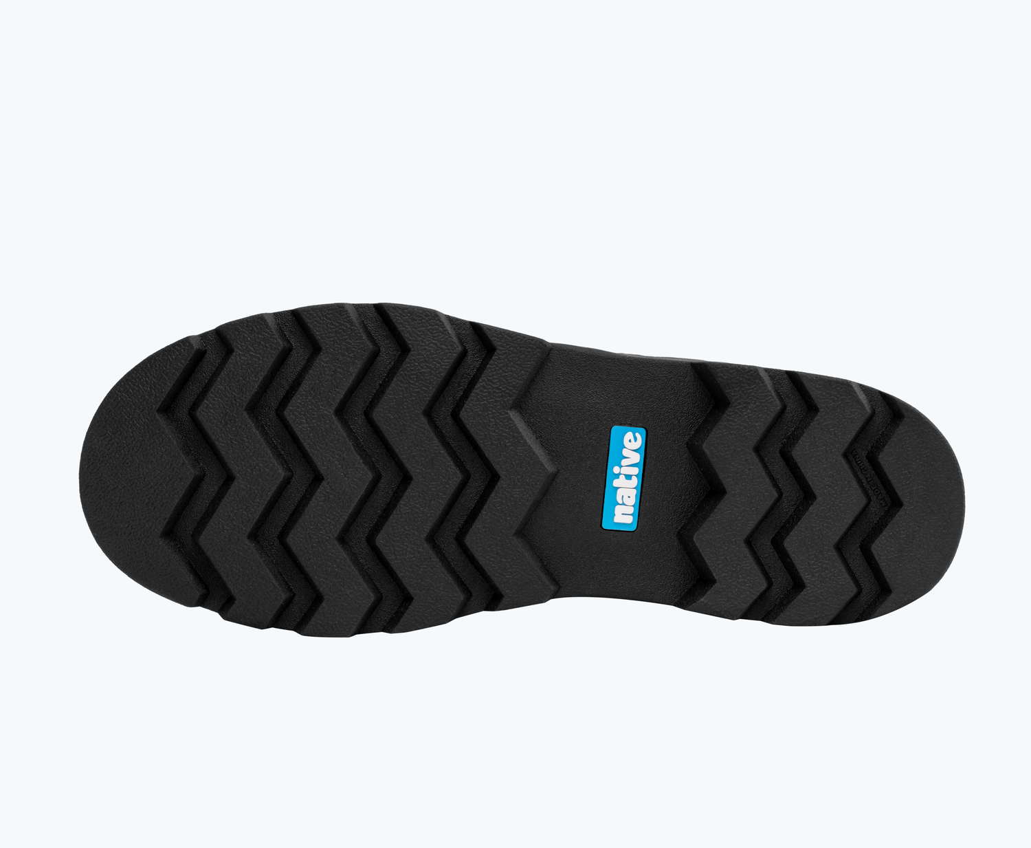 Bottom view of a Native Shoes Johnny Treklite Bloom | Jiffy Black/ Jiffy Black/ Victoria Blue Footwear