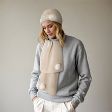 Womens | Cashmere Hat with Fur | Ivory/White