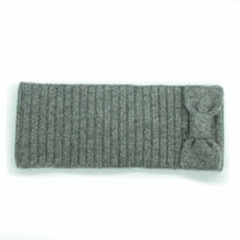 Ribbed Headband With Bow | Light Grey