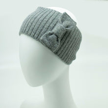 Ribbed Headband With Bow | Light Grey