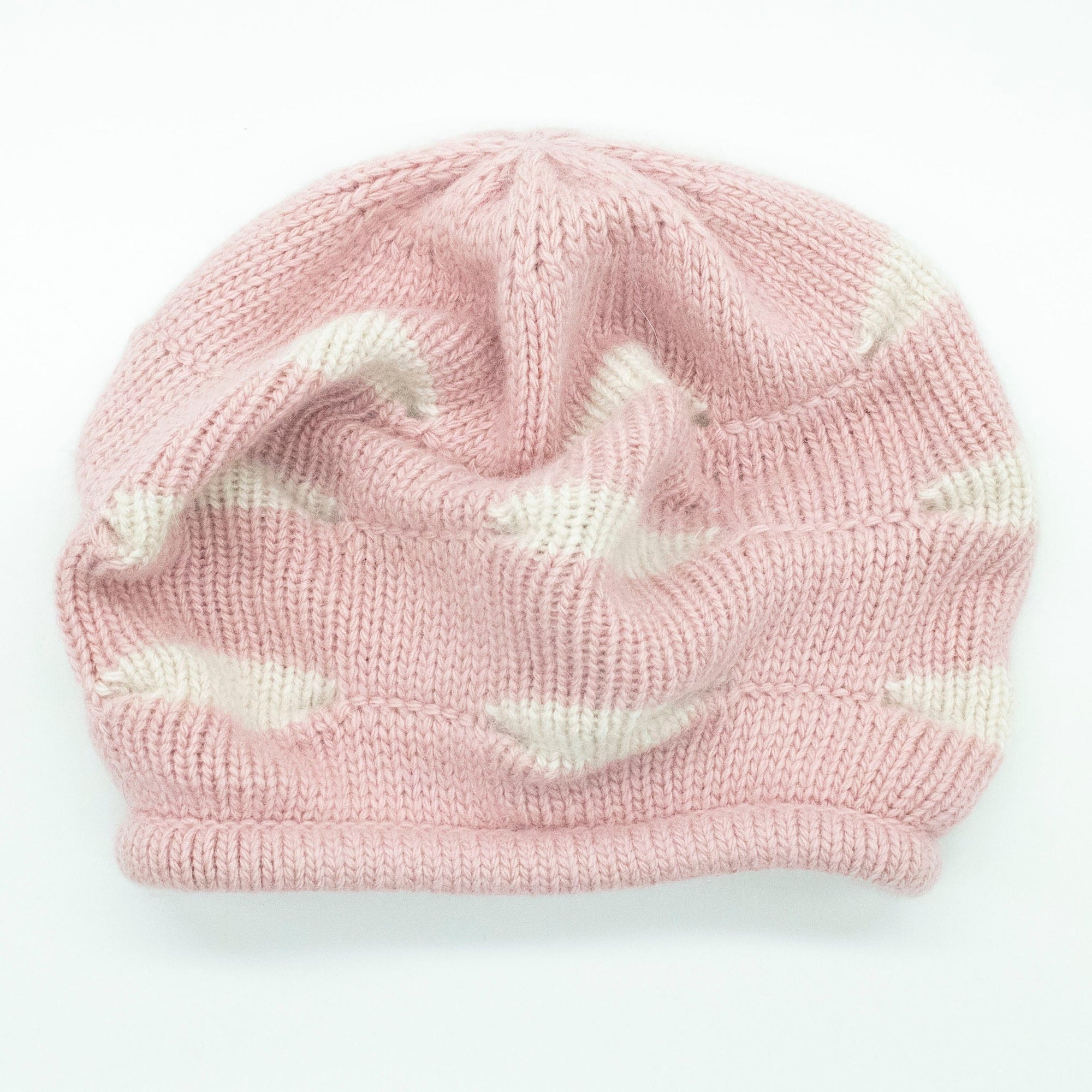 Kids Mushroom Hat With Contrast Stitch | Light Pink