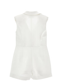 Girls | Formal Fabric Jacket Suit | Cream