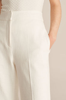 Cropped Fit And Flare Pant | White
