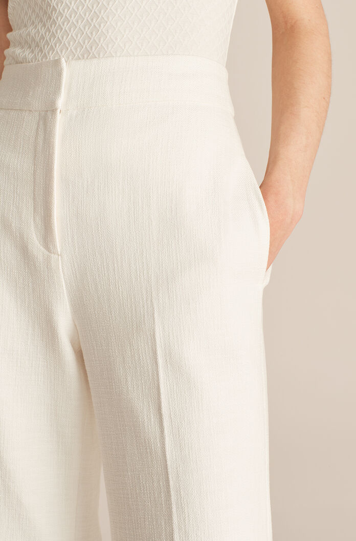 Cropped Fit And Flare Pant | White