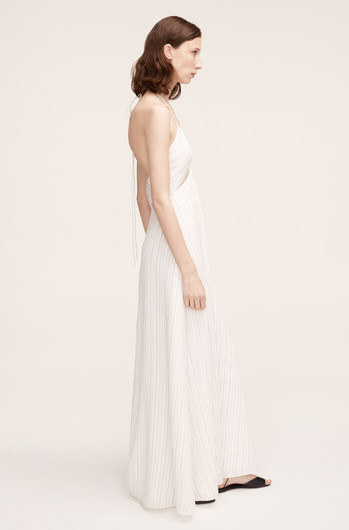 Rumpled Stripe Halter Dress | Rumpled Stripe Snow Combo