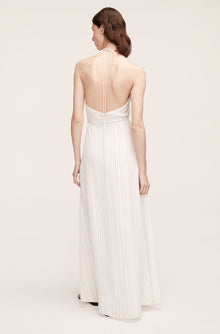 Rumpled Stripe Halter Dress | Rumpled Stripe Snow Combo