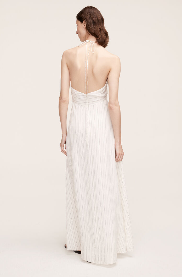 Rumpled Stripe Halter Dress | Rumpled Stripe Snow Combo