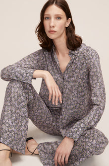 Violet Fleur Silk Pajama Pant | Violet Fleur Morning Glory Combo