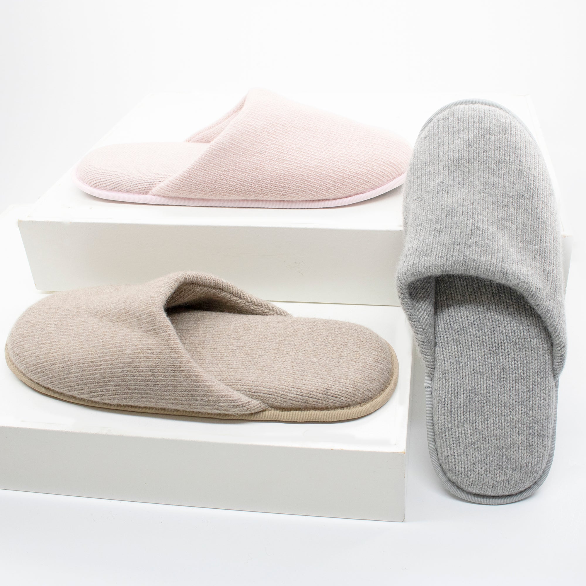 Womens | Cashmere Slippers | Baby Pink