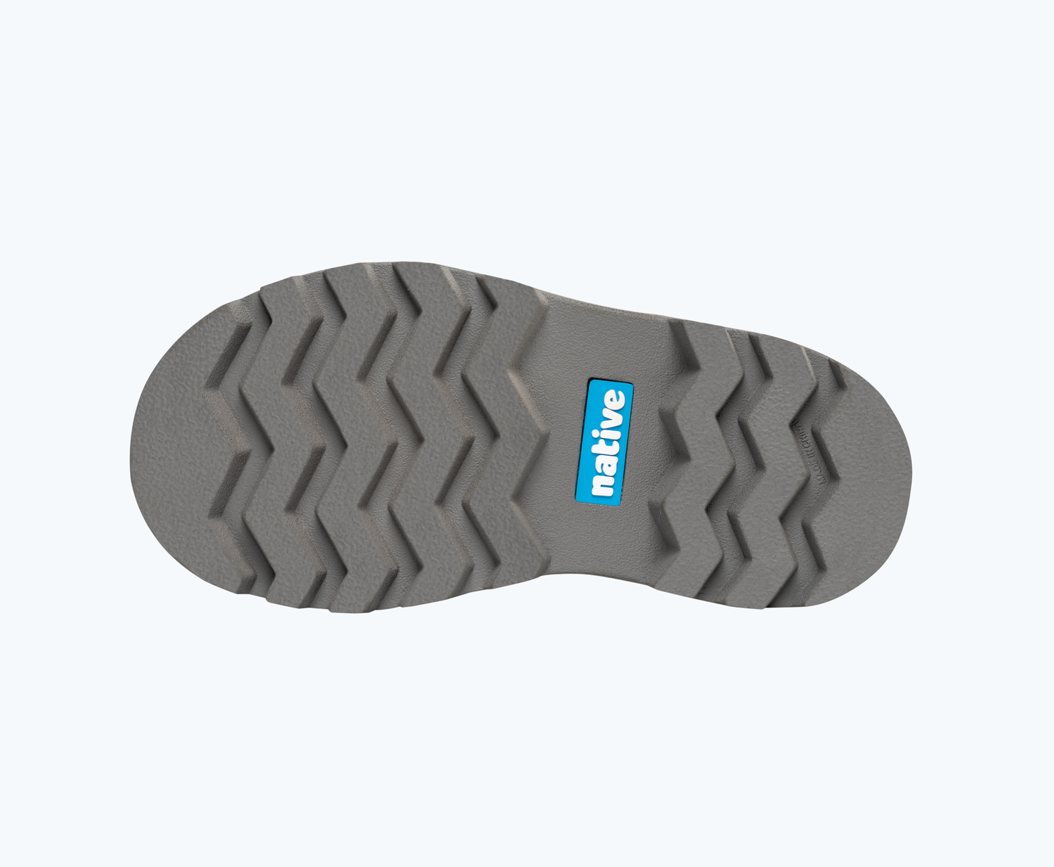 Bottom view of a Native Shoes Kids Kensington Treklite Glittr Kids | Silver Glitter/ Pigeon Grey Footwear
