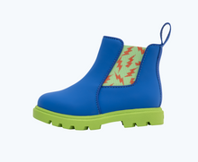 Side view of a Native Shoes Kids Kensington Treklite Bloom Kids | Uv Blue/ Snap Green/ Snap Laflame Lightning Footwear
