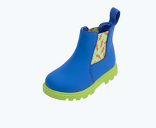 Angled view of a Native Shoes Kids Kensington Treklite Bloom Kids | Uv Blue/ Snap Green/ Snap Laflame Lightning Footwear