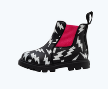 Side view of a Native Shoes Kids Kensington Treklite Glow Kids | Jiffy Black/ Jiffy Black/ Shell Lightning Xl Glow Footwear