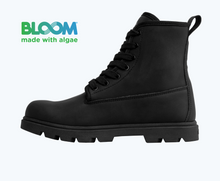 Side view of a Native Shoes Kids Johnny Treklite Bloom Kids | Jiffy Black/ Jiffy Black/ Victoria Blue Footwear