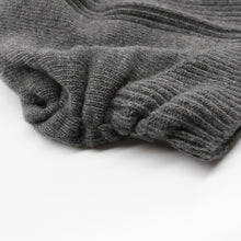 Womens | Cashmere Beanie In Fancy Stitch | Dark Grey
