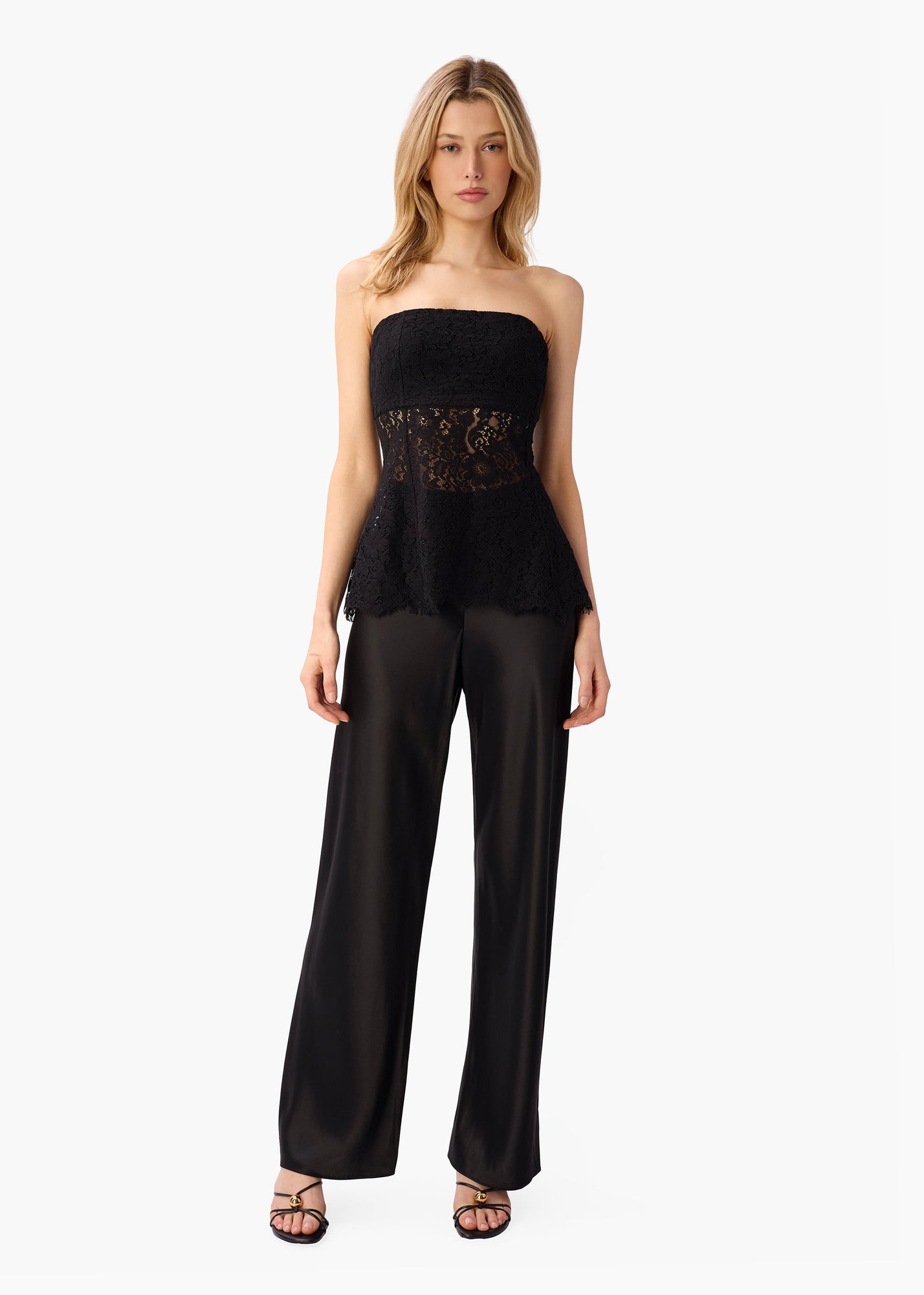 Bijou Strapless Lace Top | Black