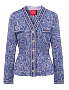 Tweed-Style Jacket | Blue