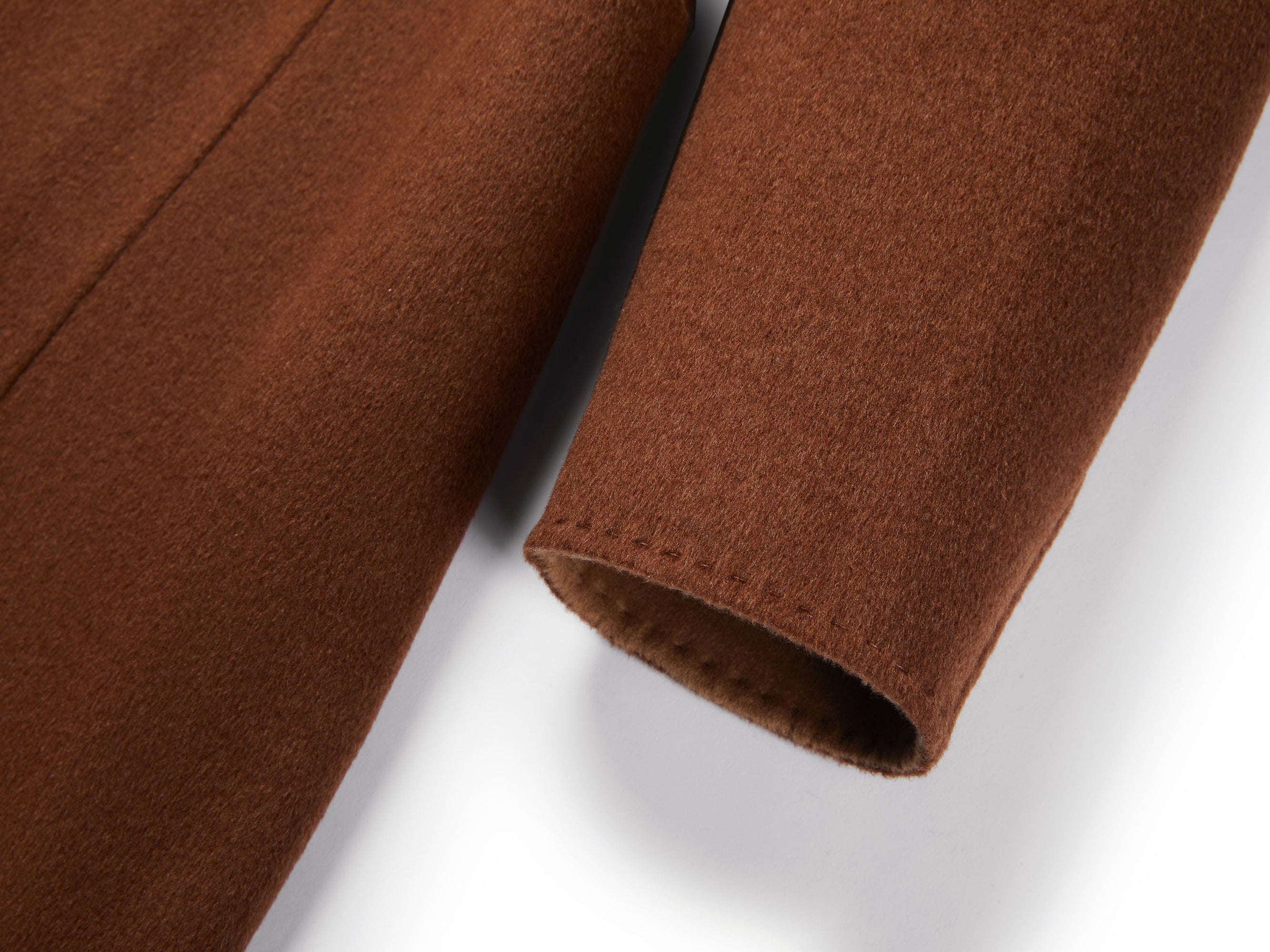 Two-Tone Wrap Coat | Brown/Beige