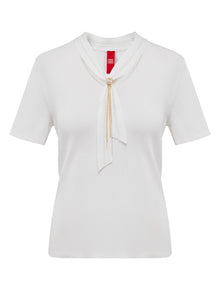 Short Sleeve Knit Top | White