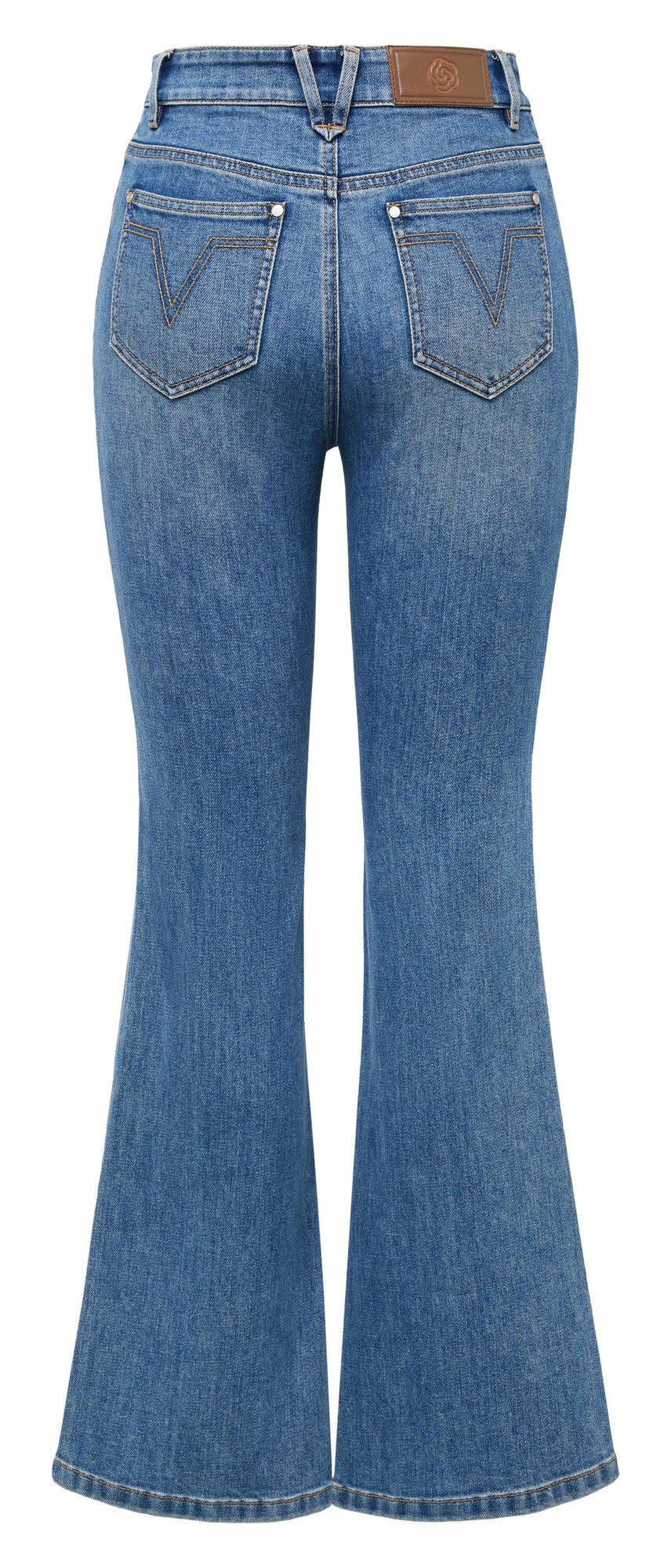 Embroidered Flare Jeans | Blue