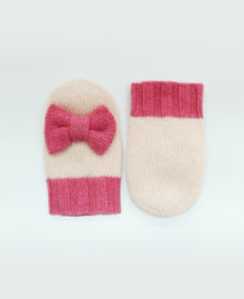 Kids | Cashmere Gloves with Bow | Pink