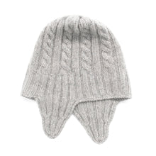 Kids | Cashmere Knit Earflap Hat | Light Grey