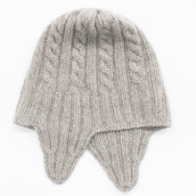 Kids | Cashmere Knit Earflap Hat | Light Grey