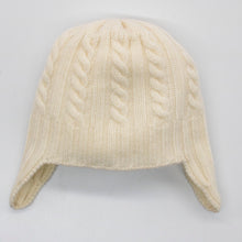 Kids | Cashmere Knit Earflap Hat | Bleached White