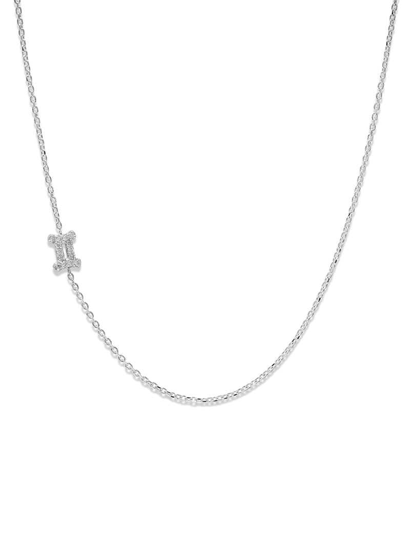 Love Letter Pave Zodiac Necklace | Diamonds | 14K White Gold