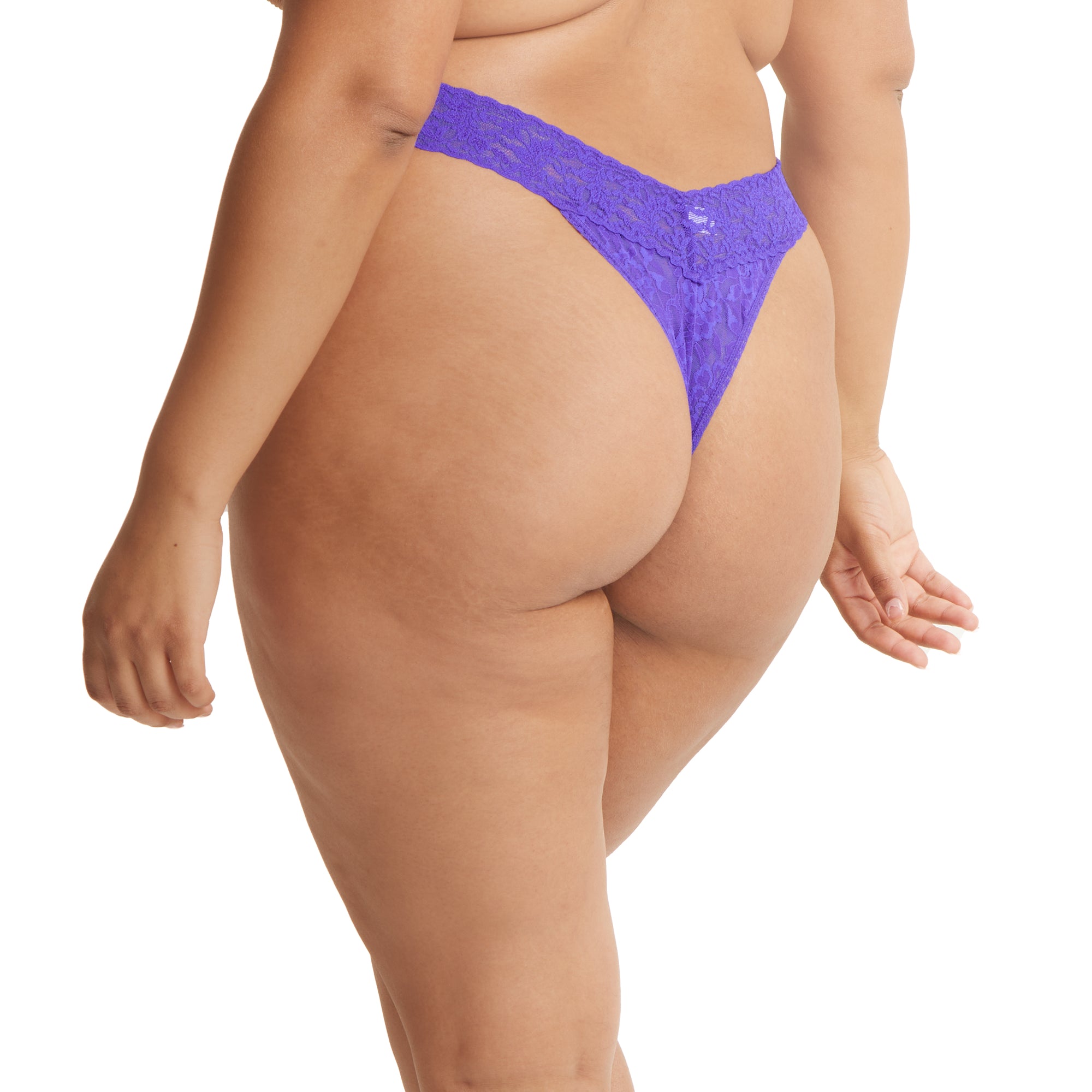 Plus Size Signature Lace Original Rise Thong | Majestic Purple