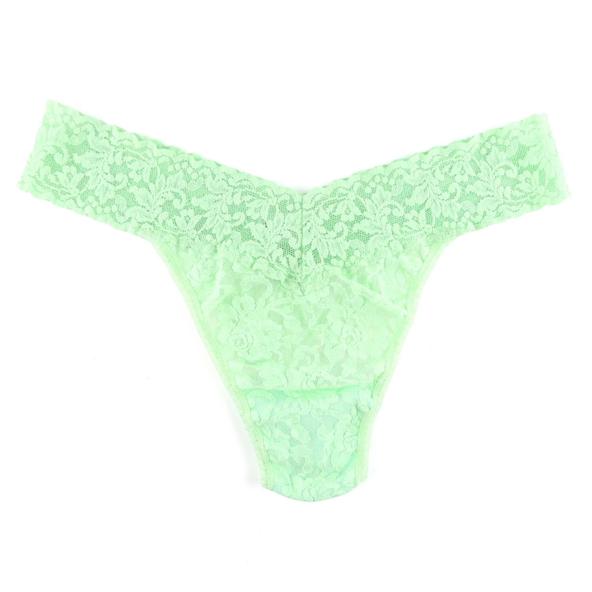 Signature Lace Original Rise Thong | Starfruit Green