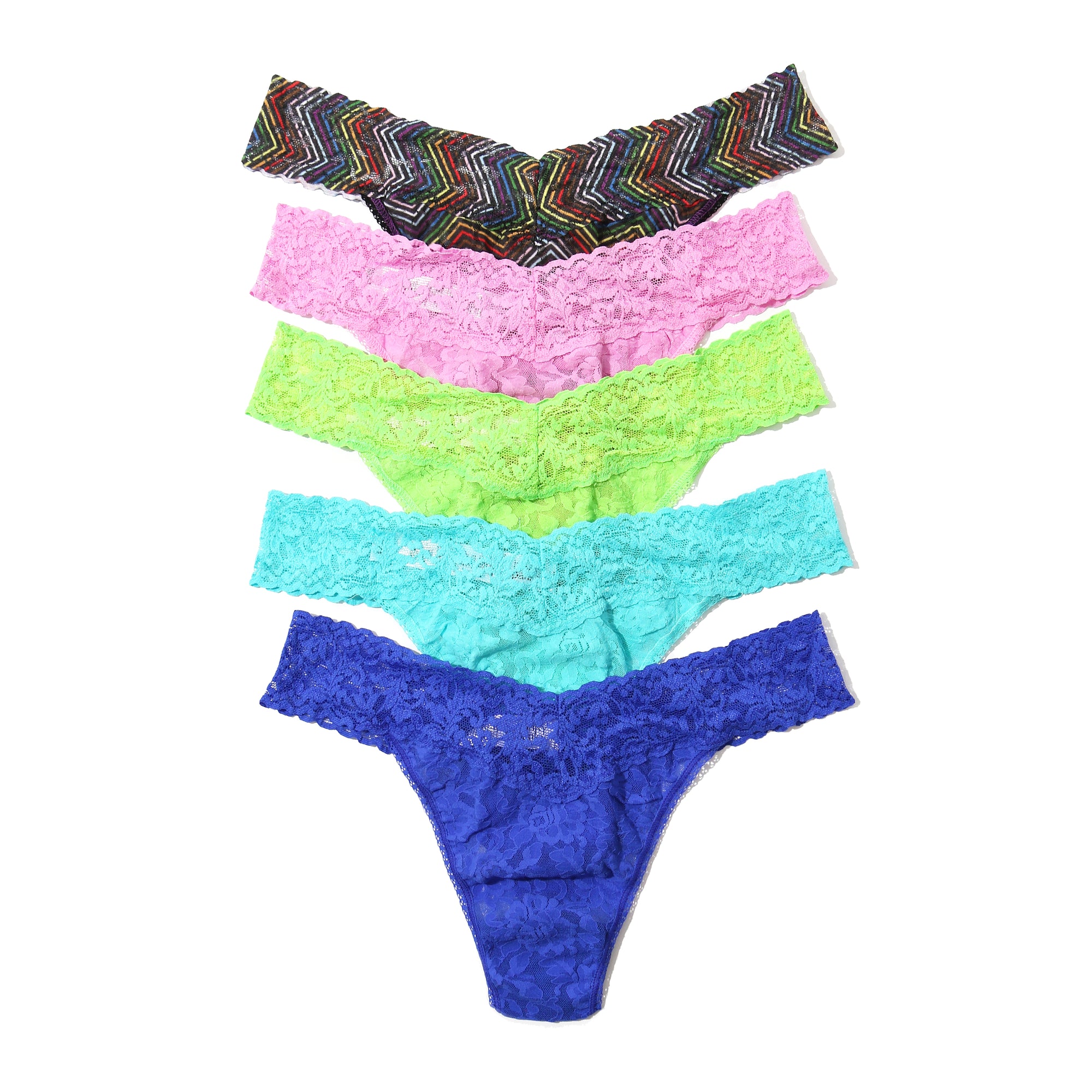 5-Pack Signature Lace Original Rise Thong | Up All Night Multi