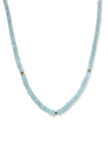 Boheme Smooth Lavender Opal Rondelle Necklace | Lavender Opal | 14K Yellow Gold