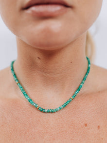 Boheme Faceted Green Opal Rondelle Necklace | Green Opal | 14K Yellow Gold