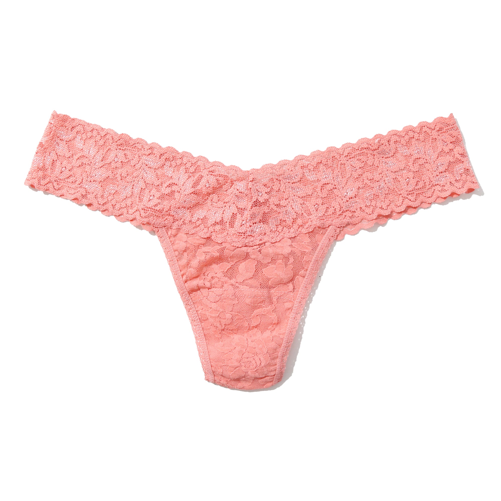 Signature Lace Low Rise Thong | Ballet Pink