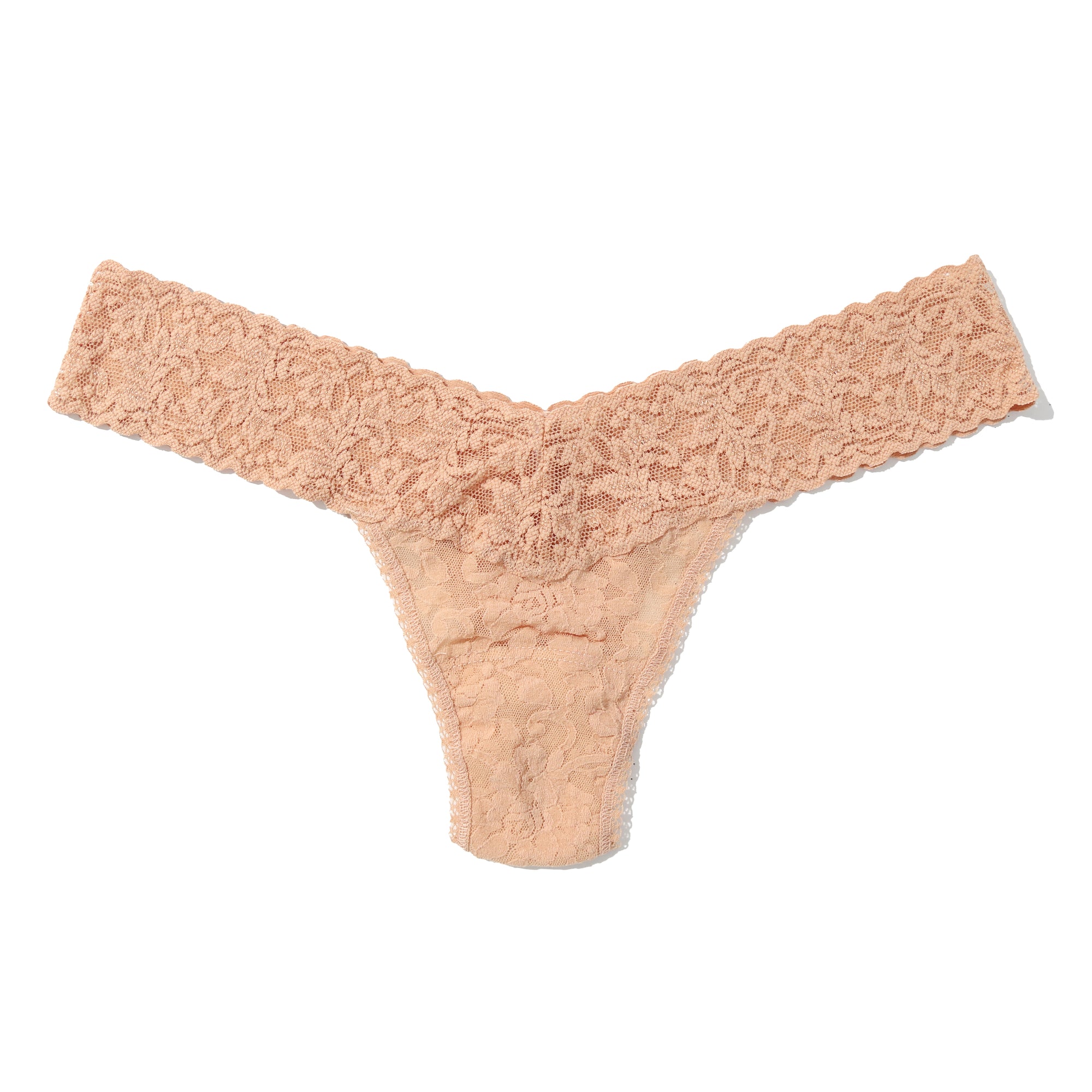 Signature Lace Low Rise Thong | Honey