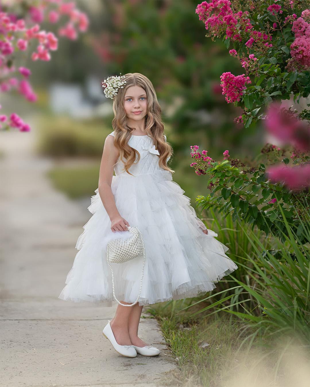 Girl | Poppy Quilted Dress | White