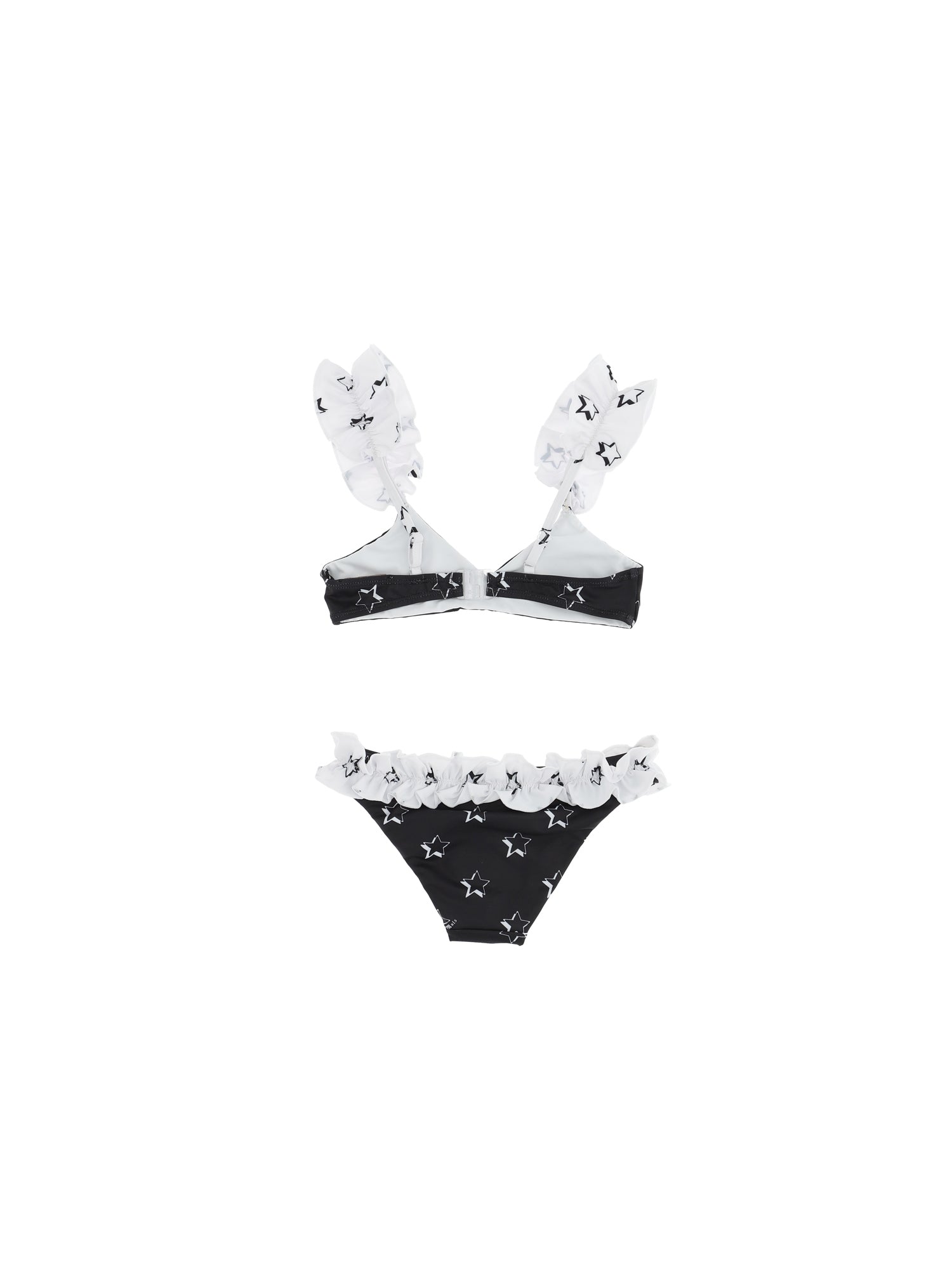 Girls | Stretch Bikini With Star Print | White/Black