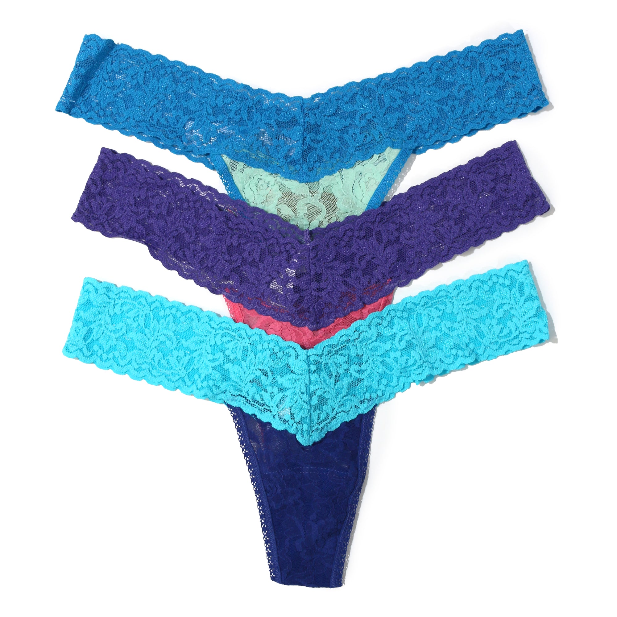 3-Pack Signature Lace Low Rise Thongs | Msce/Srwv/Mdtt