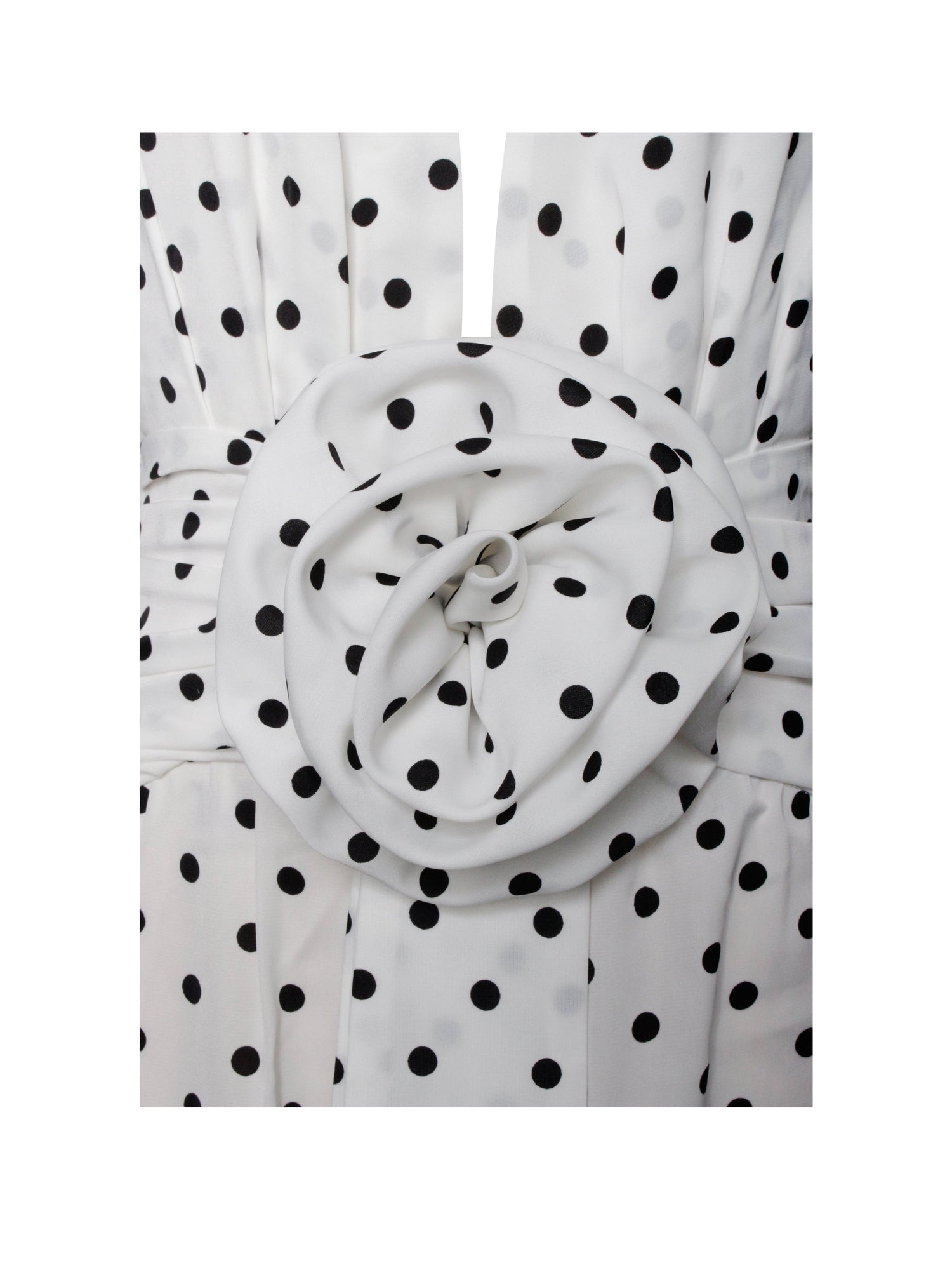 Oriana Halter Jumpsuit | White Polka Dots