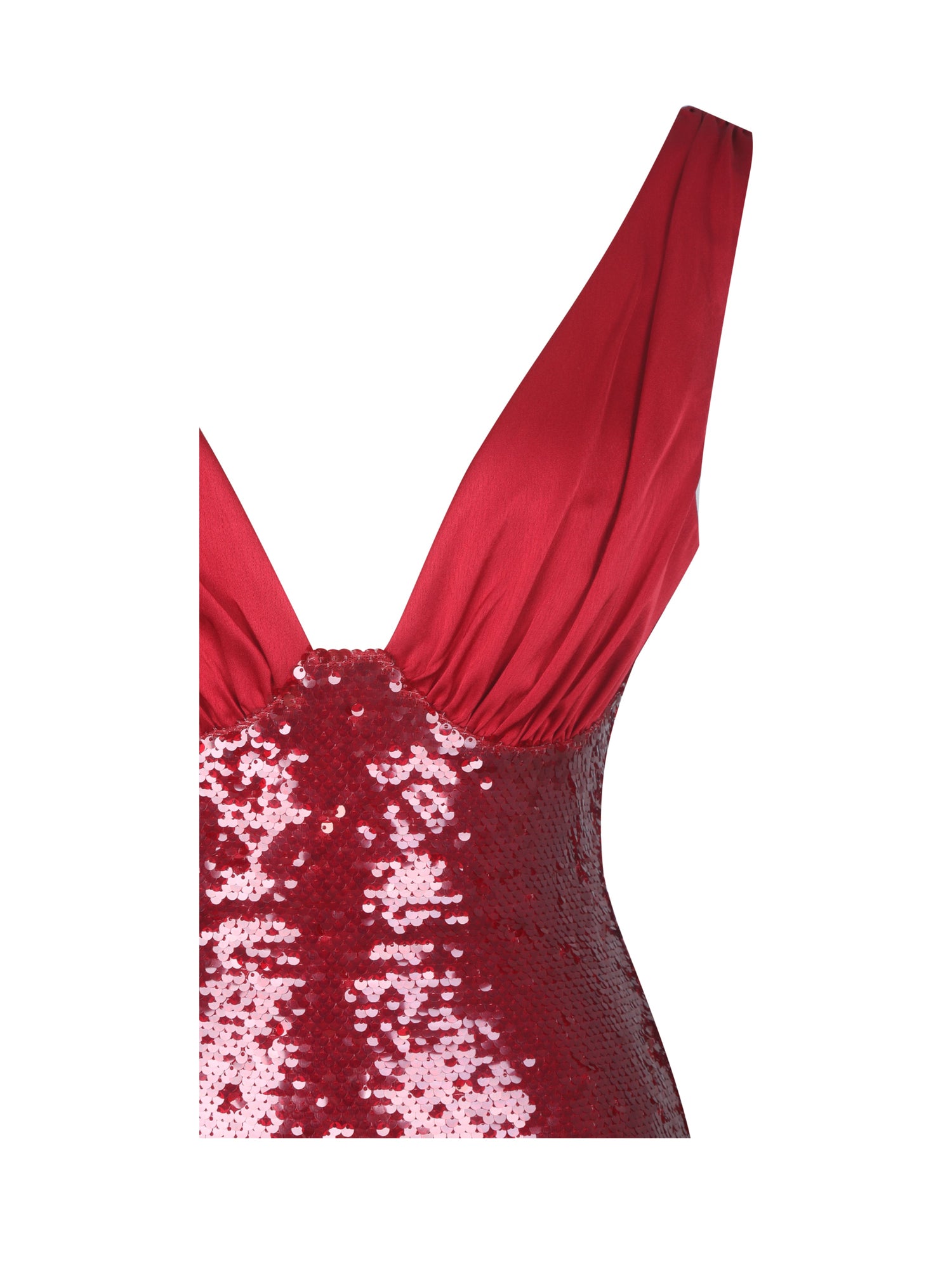 Shanelle Sequin Plunging Midi Dress | Crimson