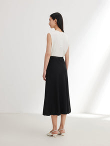 High-Waisted Midi Skirt | Black